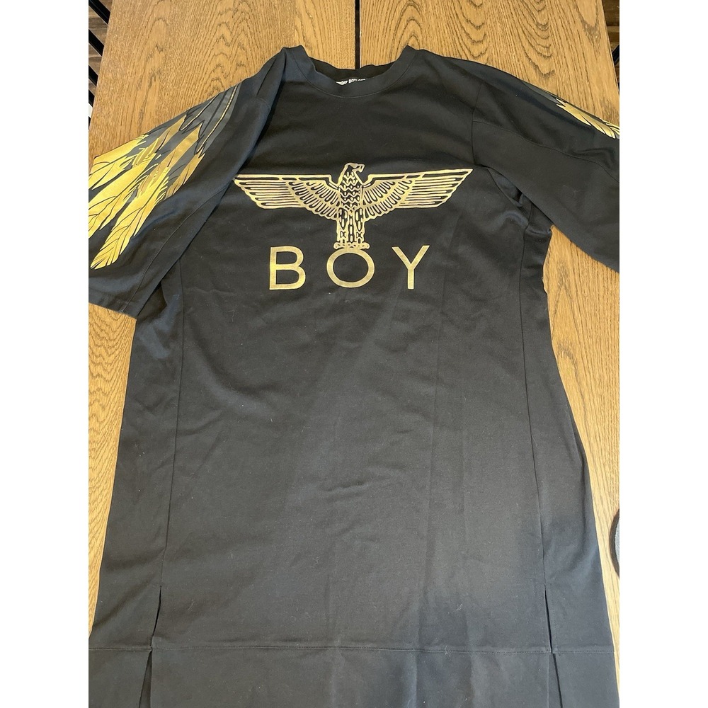 Boy‎ London Free Size Dress Oversized T Shirt Gold Black Wings United Kingdom